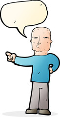 cartoon pointing man with speech bubble