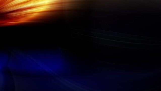 Black and dark blue background, flamy strands making a display at the up left corner