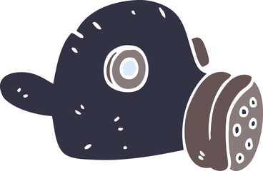 cartoon doodle gas mask