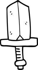 line drawing cartoon jeweled dagger