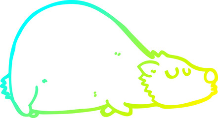 cold gradient line drawing cartoon bear