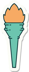 tattoo style sticker of a lit torch