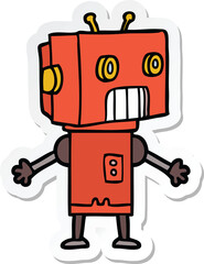 sticker of a cartoon robot