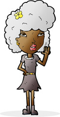 cartoon woman waving