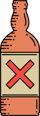 traditional tattoo of a bottle