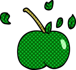 cartoon doodle juicy apple
