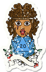 human barbarian with natural 20 dice roll illustration