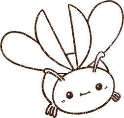Flying Bug Charcoal Drawing