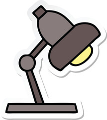 sticker of a cute cartoon table lamp