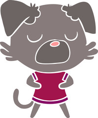 flat color style cartoon dog