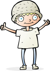 cartoon boy with positive attitude