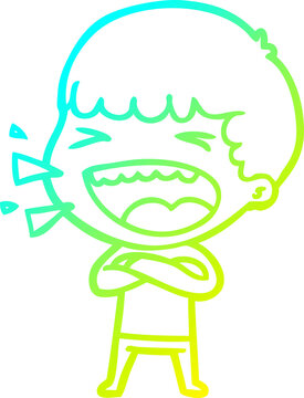 recommend clip art: cold gradient line drawing cartoon laughing man