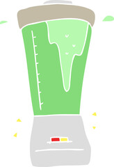 flat color illustration of a cartoon blender