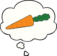 cartoon carrot and thought bubble