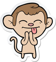 sticker of a funny cartoon monkey