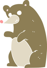 flat color illustration of a cartoon bear