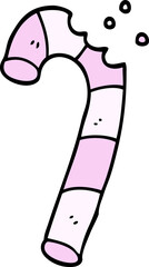 cartoon doodle pink candy cane