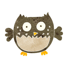 retro cartoon owl