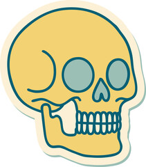 tattoo style sticker of a skull