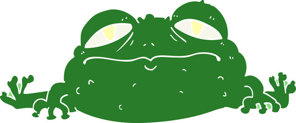 Naklejka premium flat color style cartoon ugly frog