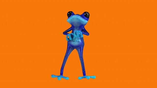 Fun 3D cartoon frog dancing (with alpha channel included)