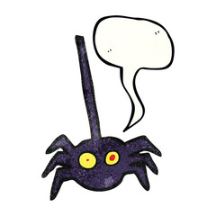 speech bubble textured cartoon halloween spider