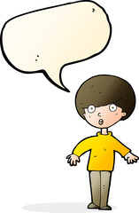 cartoon surprised man with speech bubble