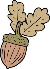 cartoon doodle acorn