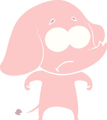 flat color style cartoon unsure elephant
