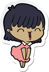 sticker of a cartoon woman