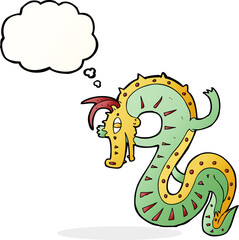 saxon dragon cartoon with thought bubble