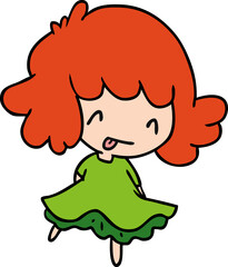 Obraz premium cartoon of a cute kawaii girl