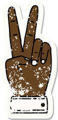 peace symbol two finger hand gesture illustration