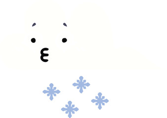 flat color retro cartoon snow cloud