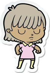 sticker of a cartoon woman