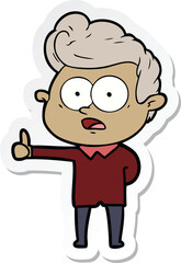 sticker of a cartoon staring man