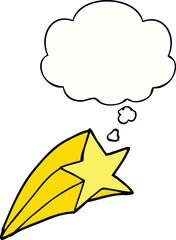 cartoon shooting star and thought bubble