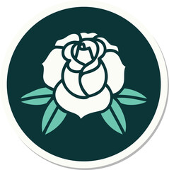 tattoo style sticker of a flower
