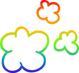 rainbow gradient line drawing cartoon smoke puffs