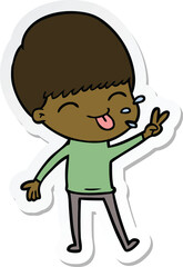 sticker of a cartoon boy