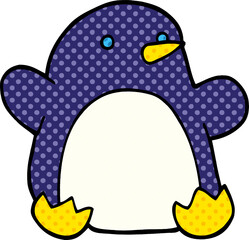 cartoon doodle christmas penguin
