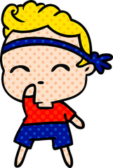 cartoon of kawaii cute fitness boy