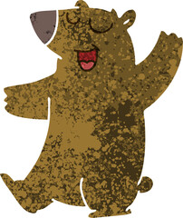 quirky retro illustration style cartoon bear