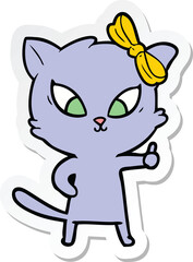 Fototapeta na wymiar sticker of a cartoon cat