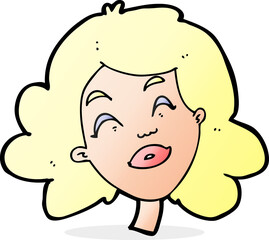 cartoon happy female face