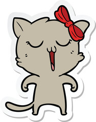 sticker of a cartoon cat