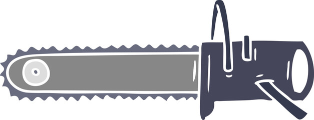 cartoon doodle fo a chain saw