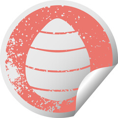 quirky distressed circular peeling sticker symbol easter egg
