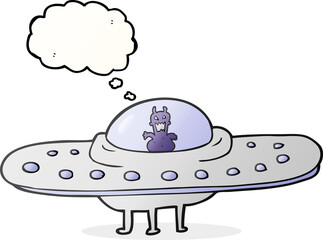 thought bubble cartoon flying saucer