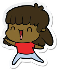 sticker of a cartoon woman